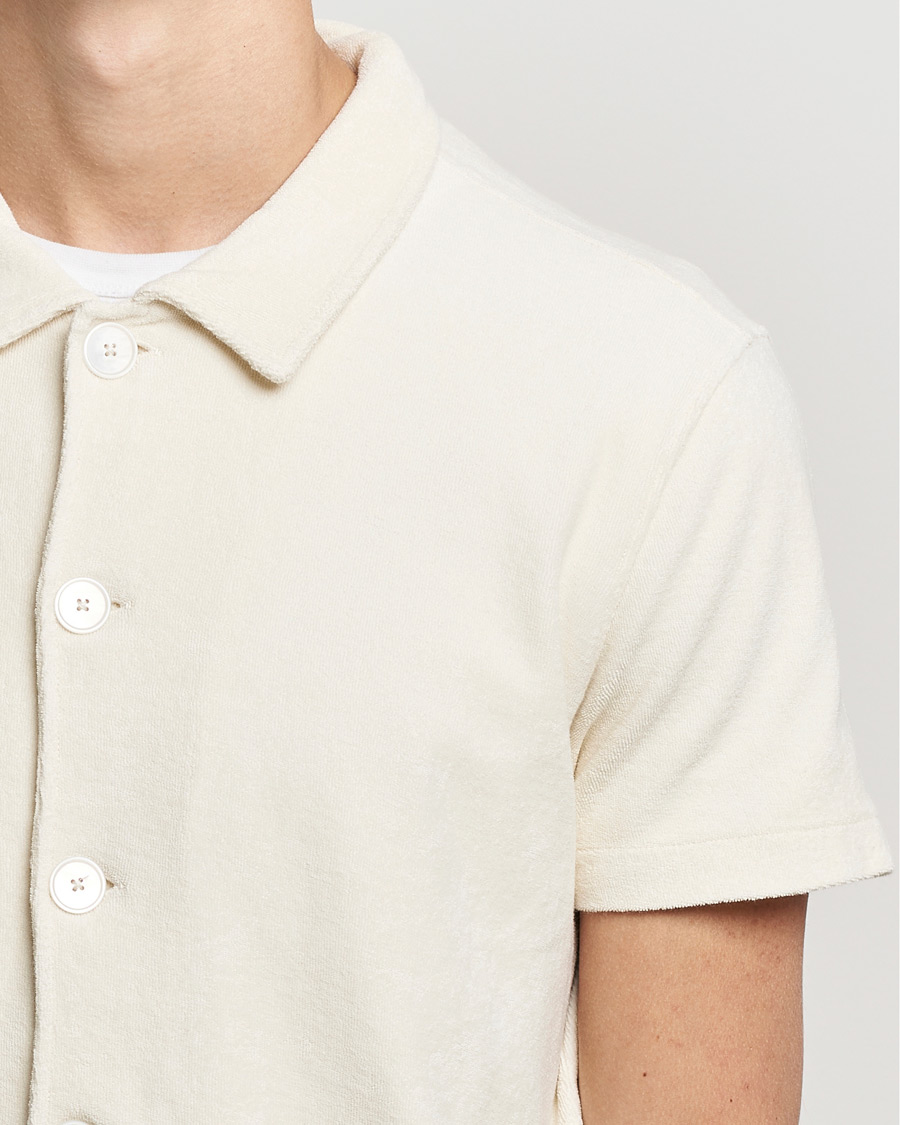 Uomini | Polo | Oscar Jacobson | Alwin Terry Short Sleeve Safari Polo Creme