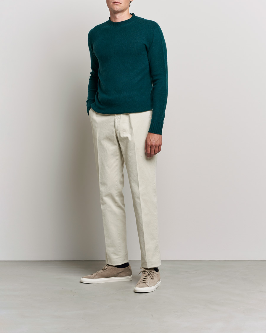 Uomini | Maglieria | Altea | Wool/Cashmere Crew Neck Sweater Bottle Green