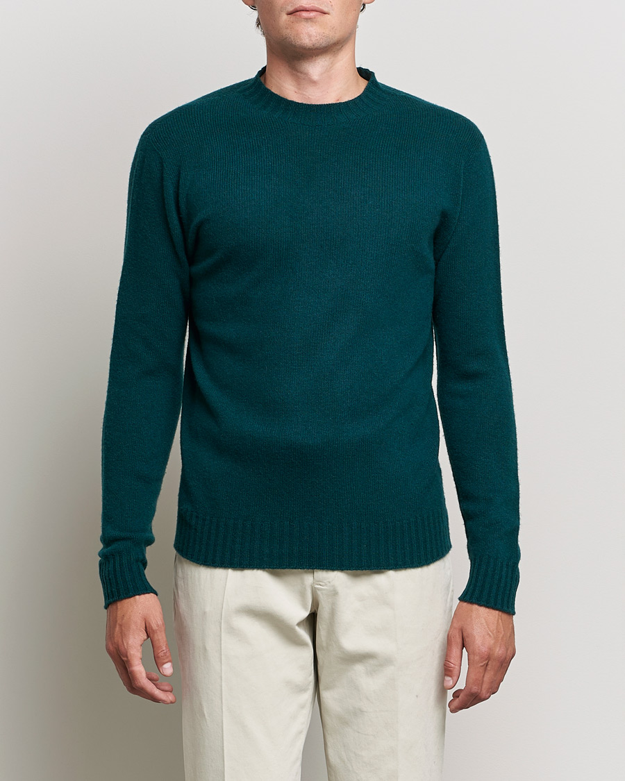 Uomini | Maglieria | Altea | Wool/Cashmere Crew Neck Sweater Bottle Green