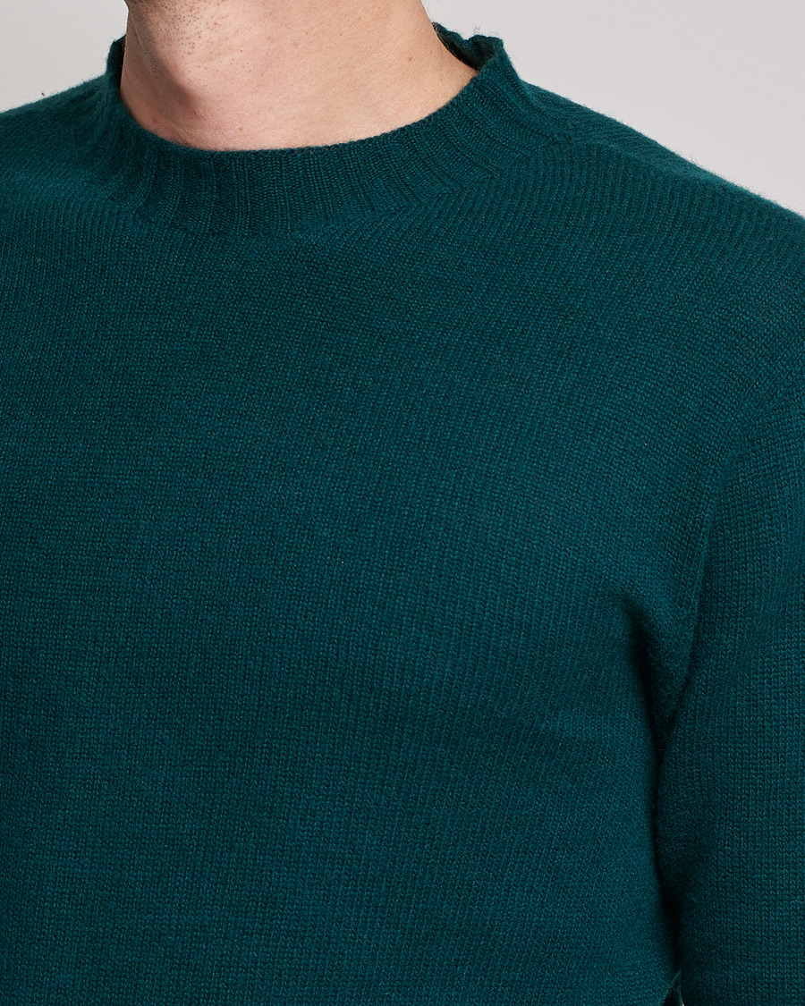 Uomini | Maglieria | Altea | Wool/Cashmere Crew Neck Sweater Bottle Green
