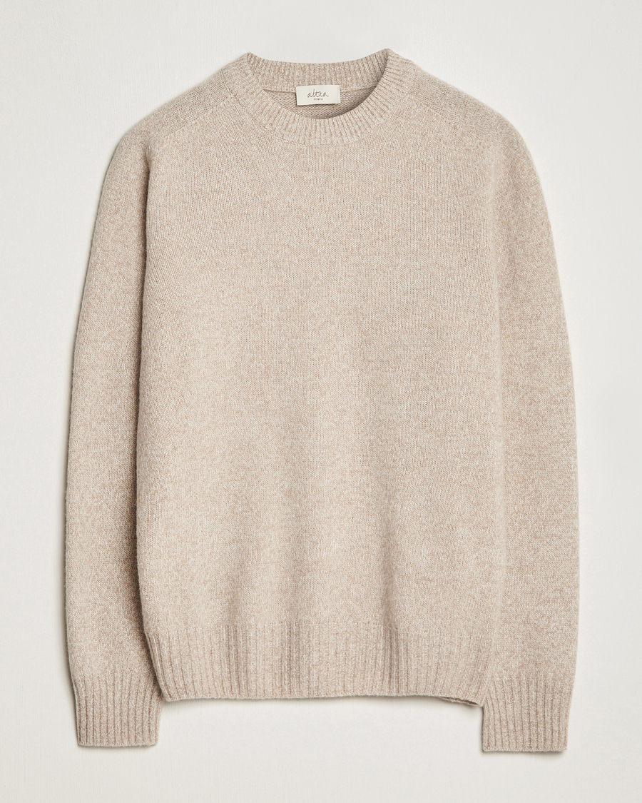 Uomini | Maglieria | Altea | Wool/Cashmere Crew Neck Pullover Beige Melange
