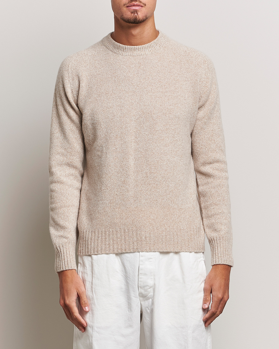 Uomini | Maglieria | Altea | Wool/Cashmere Crew Neck Pullover Beige Melange