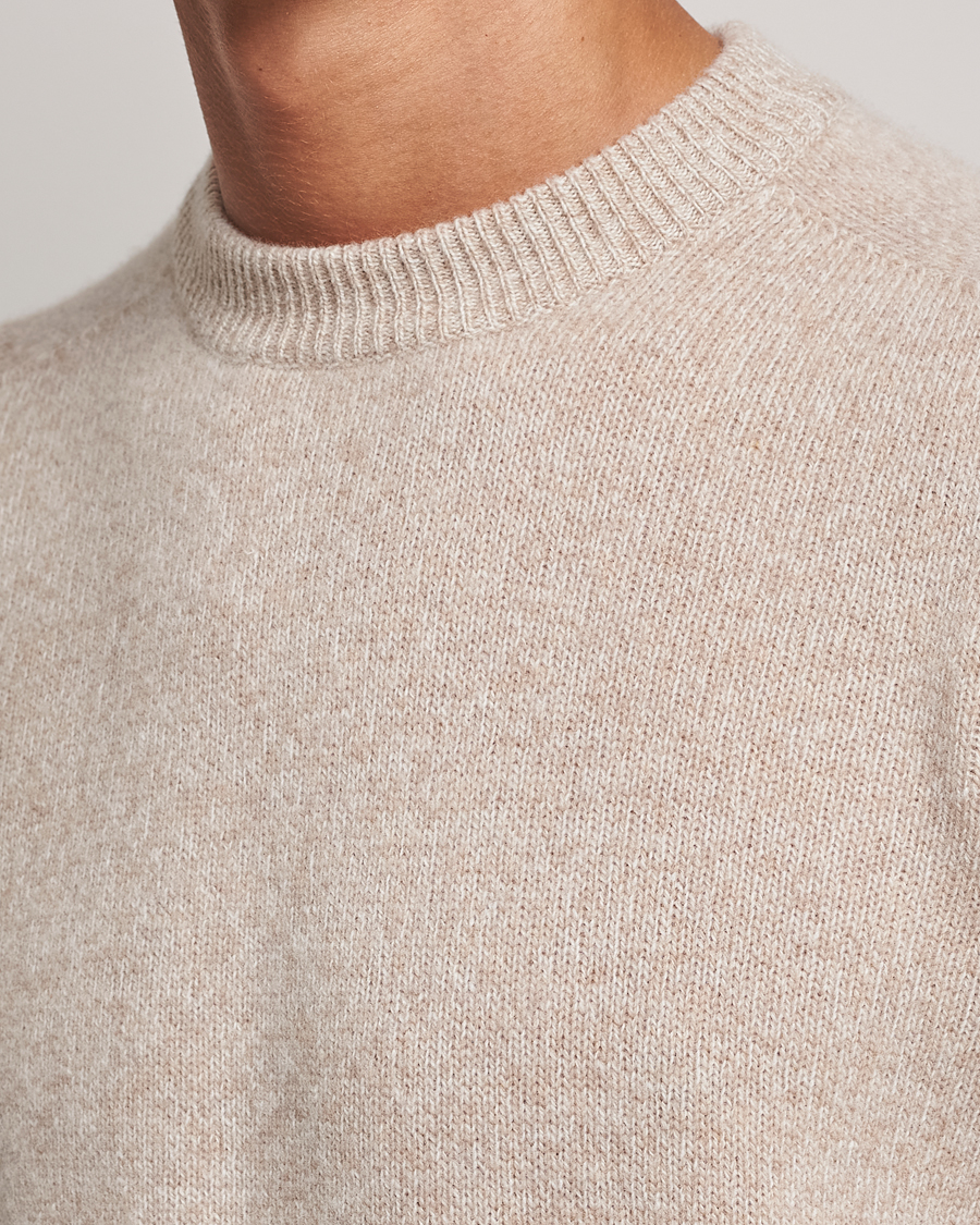 Uomini | Maglieria | Altea | Wool/Cashmere Crew Neck Pullover Beige Melange