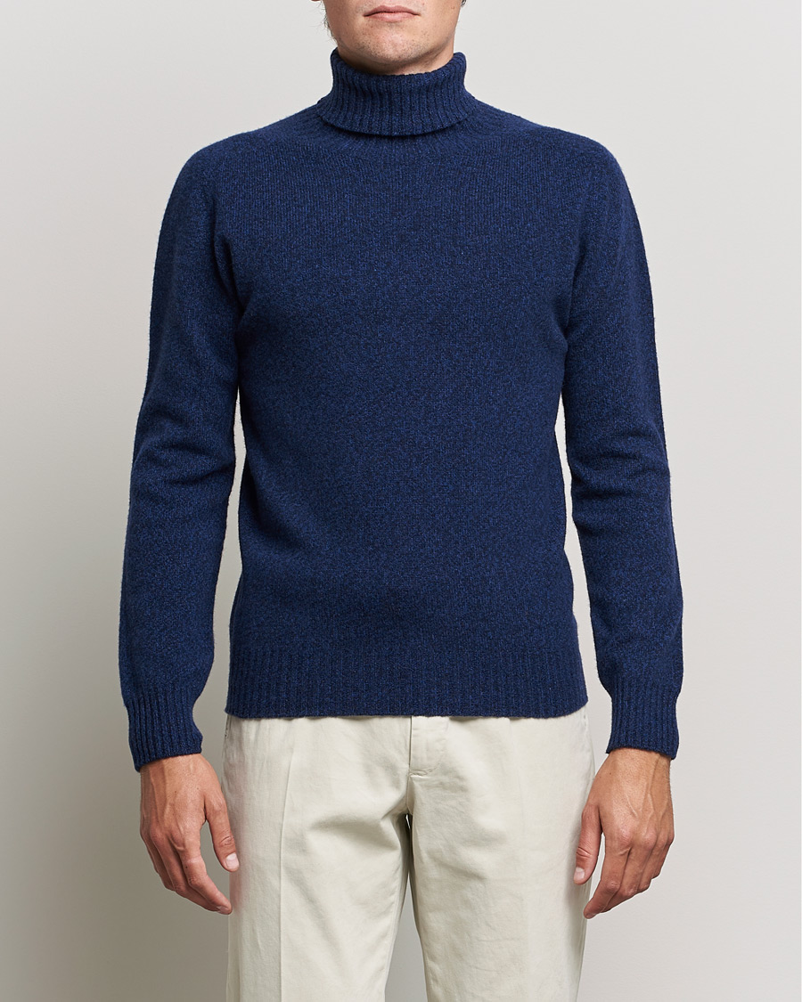 Uomini | Maglieria | Altea | Cashmere Mouline Rollneck Navy Melange