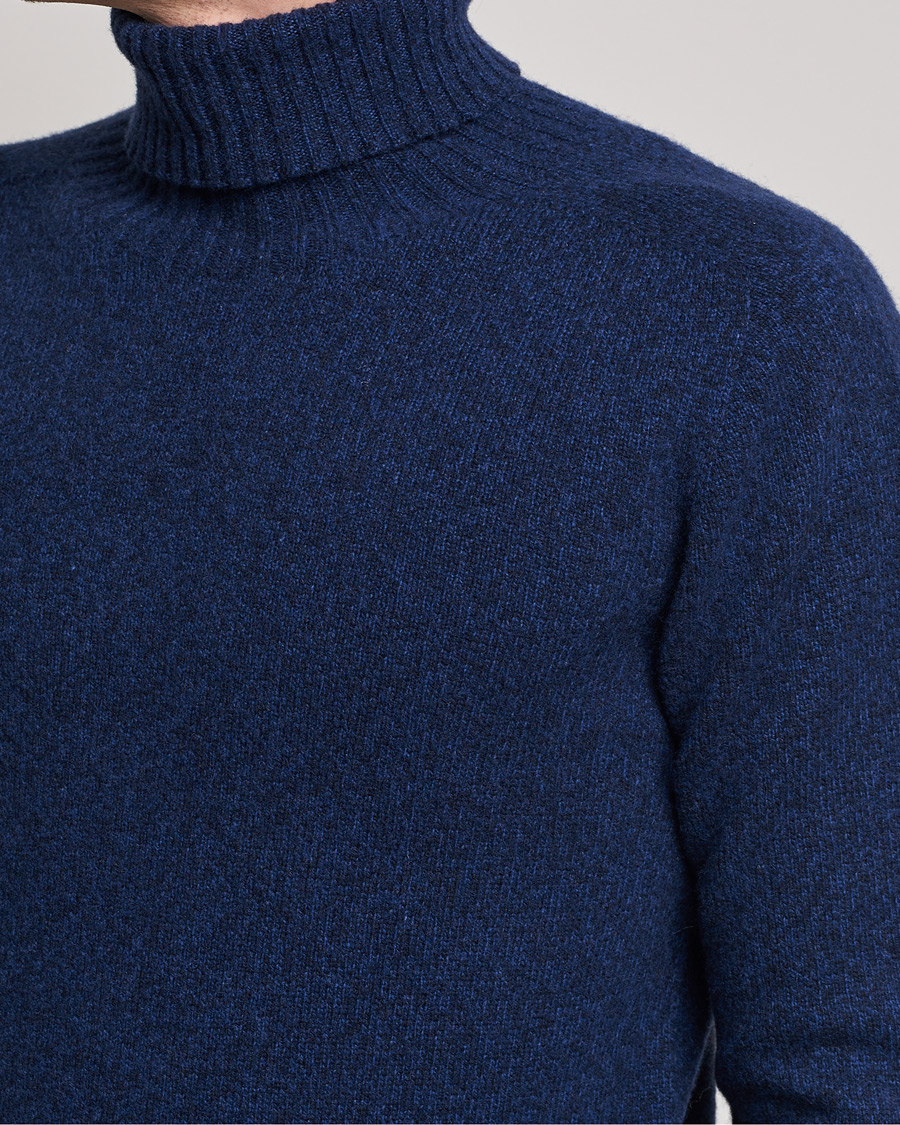 Uomini | Maglieria | Altea | Cashmere Mouline Rollneck Navy Melange
