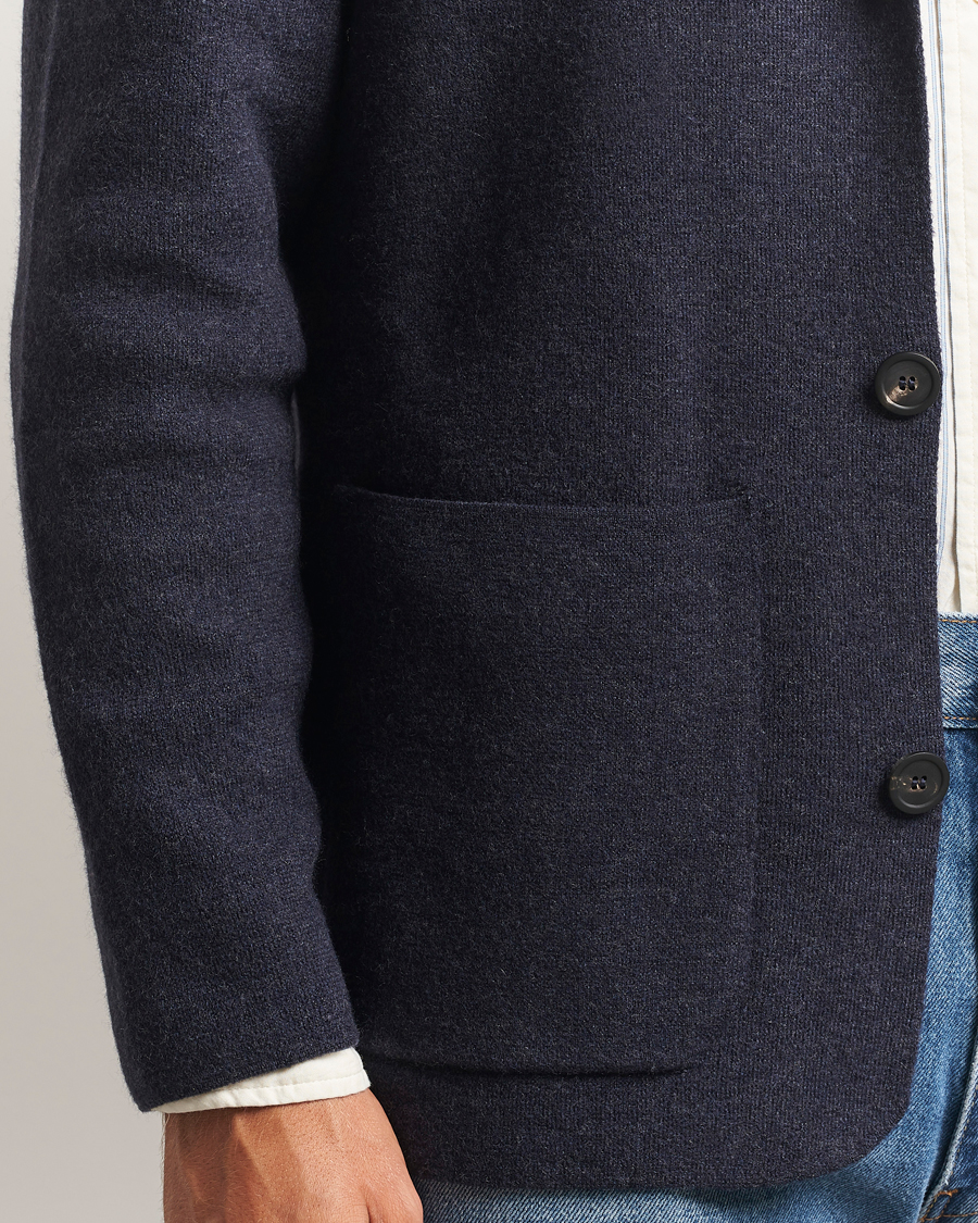 Uomini | Maglieria | Altea | Soft Wool Knitted Blazer Navy