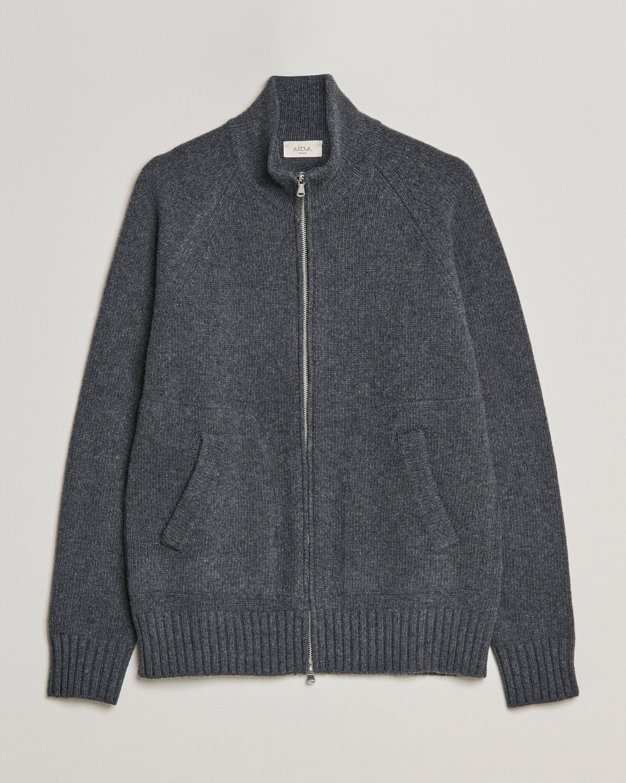 Uomini | Maglieria | Altea | Wool Zip Jacket Grey Melange