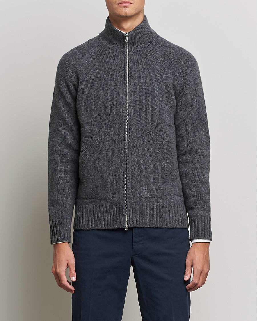 Uomini | Maglieria | Altea | Wool Zip Jacket Grey Melange