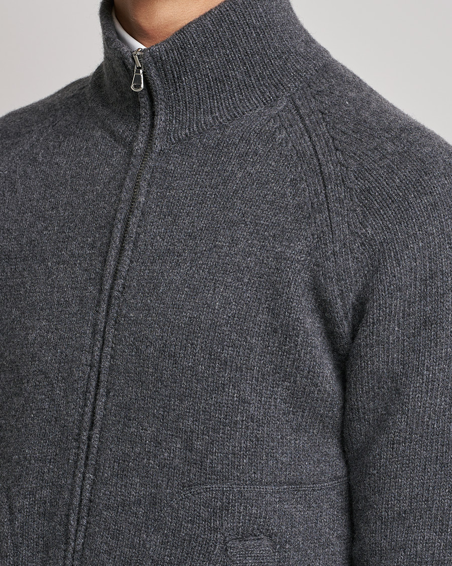 Uomini | Maglieria | Altea | Wool Zip Jacket Grey Melange