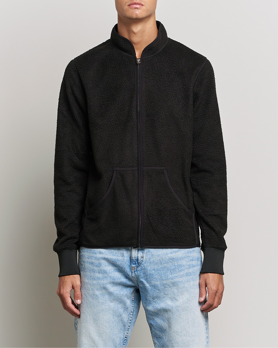 Uomini | Maglieria | Bread & Boxers | Full Zip Fleece Jacket Black
