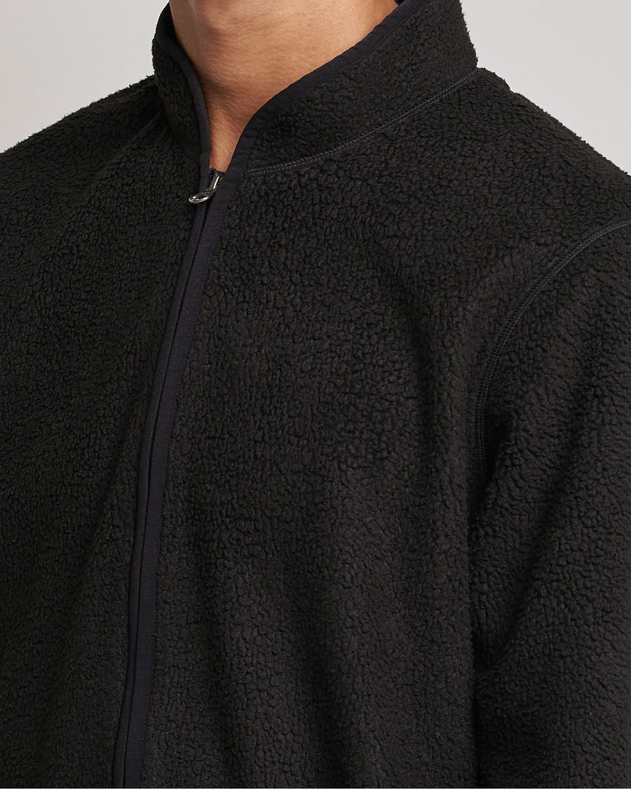 Uomini | Maglieria | Bread & Boxers | Full Zip Fleece Jacket Black