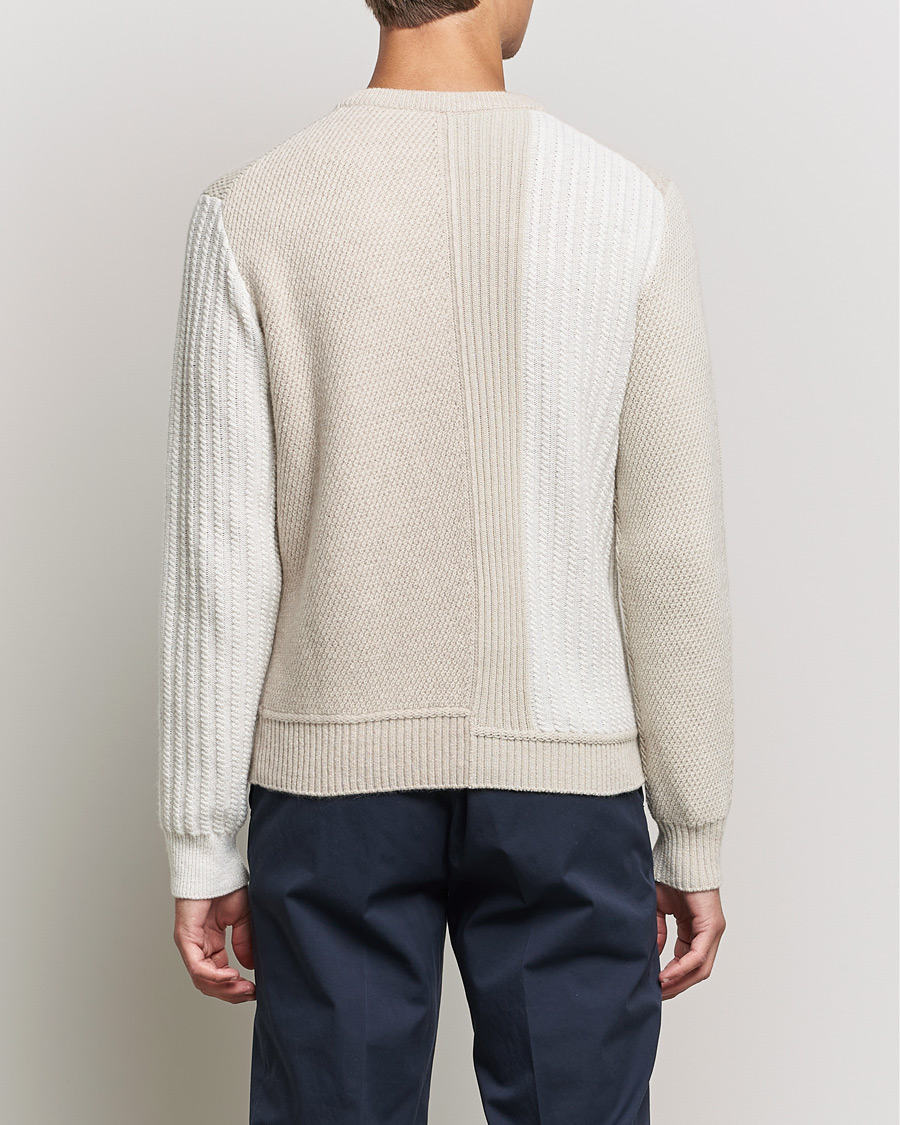 Uomini | Maglieria | Brioni | Wool/Cashmere Patchwork Sweater Beige
