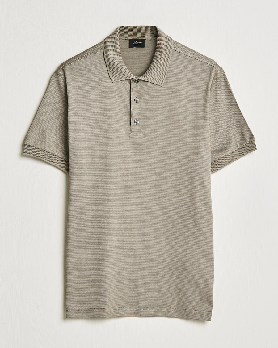 Uomini | Polo | Brioni | Cotton/Silk Short Sleeve Polo Beige