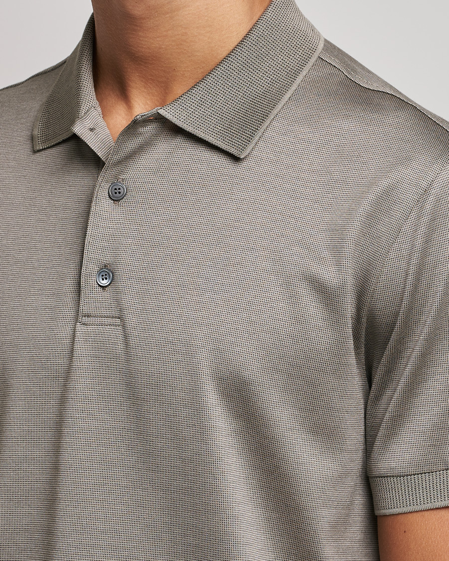 Uomini | Polo | Brioni | Cotton/Silk Short Sleeve Polo Beige