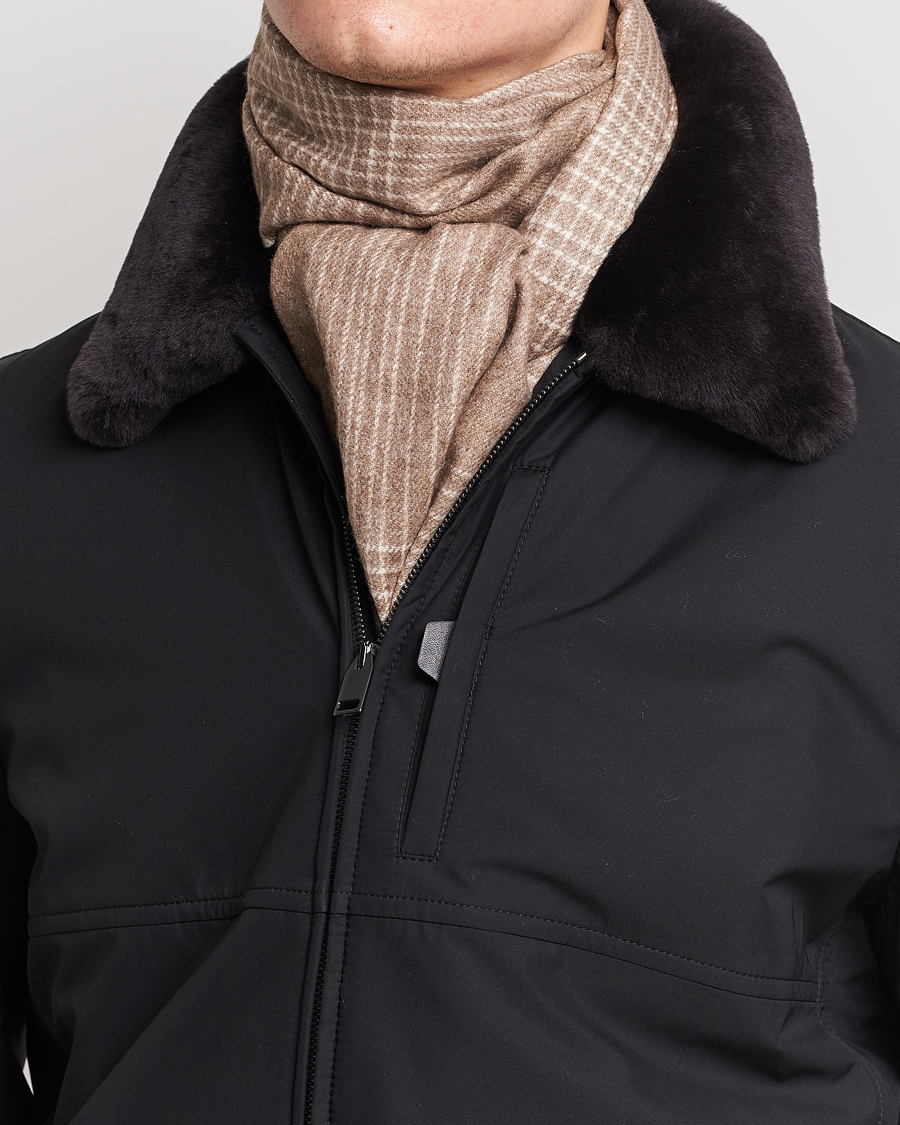 Uomini | Brioni Cashmere/Silk Scarf Taupe | Brioni | Cashmere/Silk Scarf Taupe