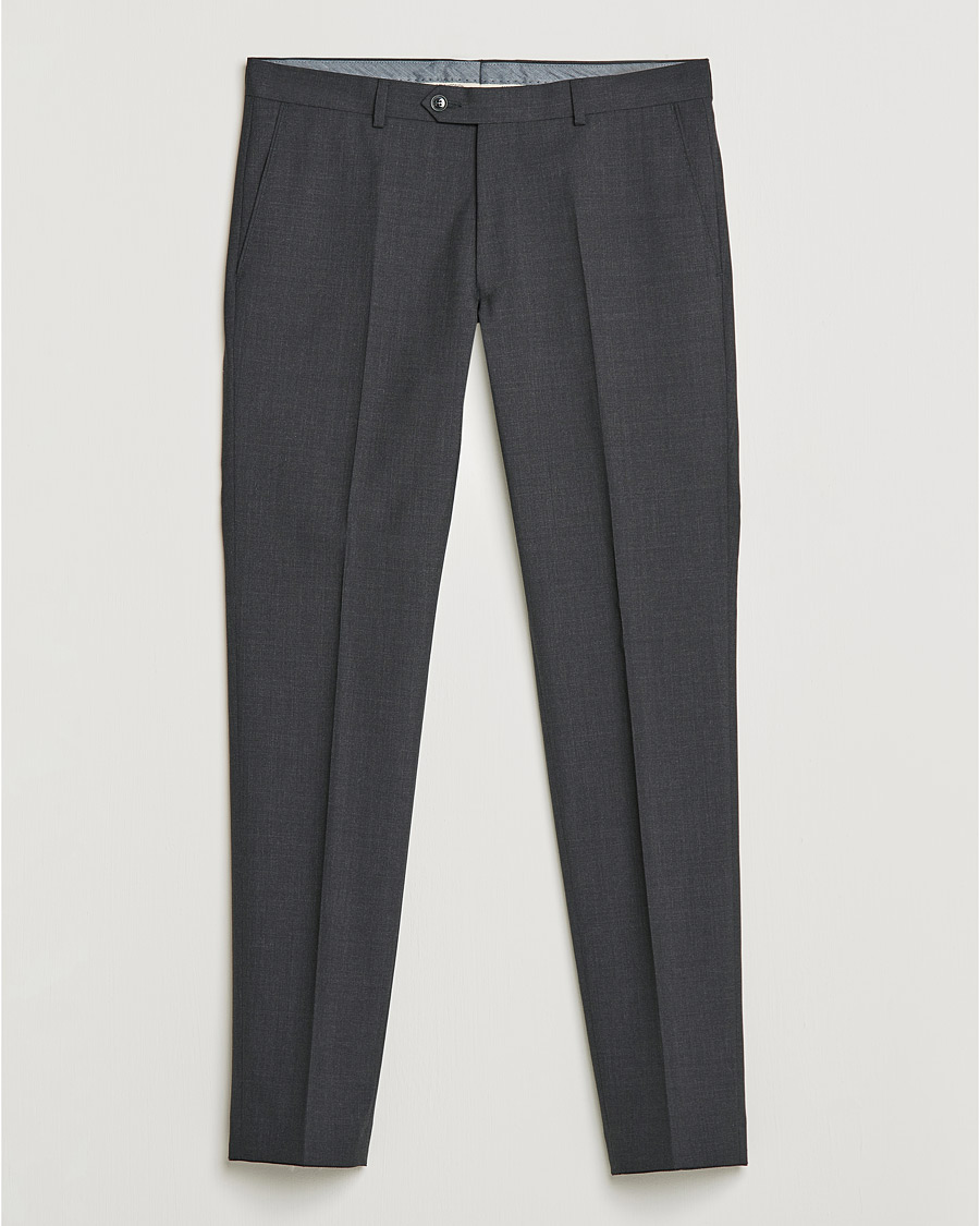 Uomini | Pantaloni | Oscar Jacobson | Denz Super 120's Wool Trousers Grey