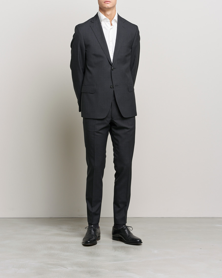 Uomini | Pantaloni | Oscar Jacobson | Denz Super 120's Wool Trousers Grey