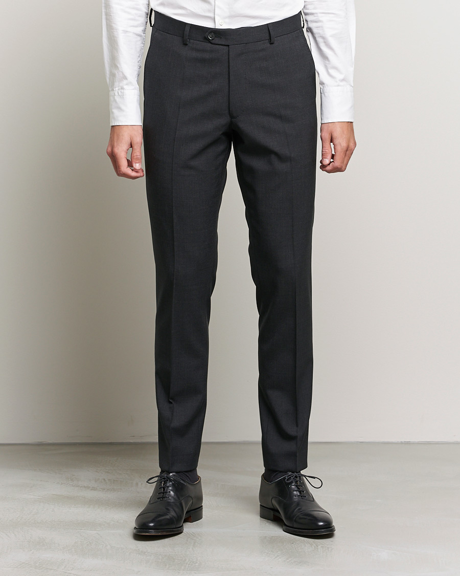Uomini | Pantaloni | Oscar Jacobson | Denz Super 120's Wool Trousers Grey