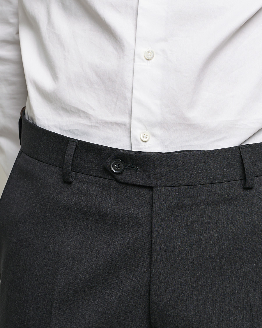 Uomini | Pantaloni | Oscar Jacobson | Denz Super 120's Wool Trousers Grey