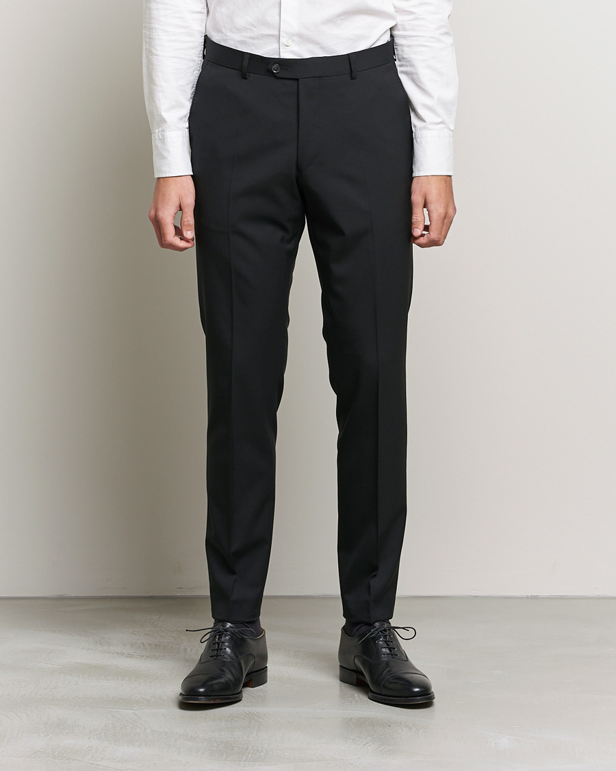 Uomini | Pantaloni | Oscar Jacobson | Denz Super 120's Wool Trousers Black