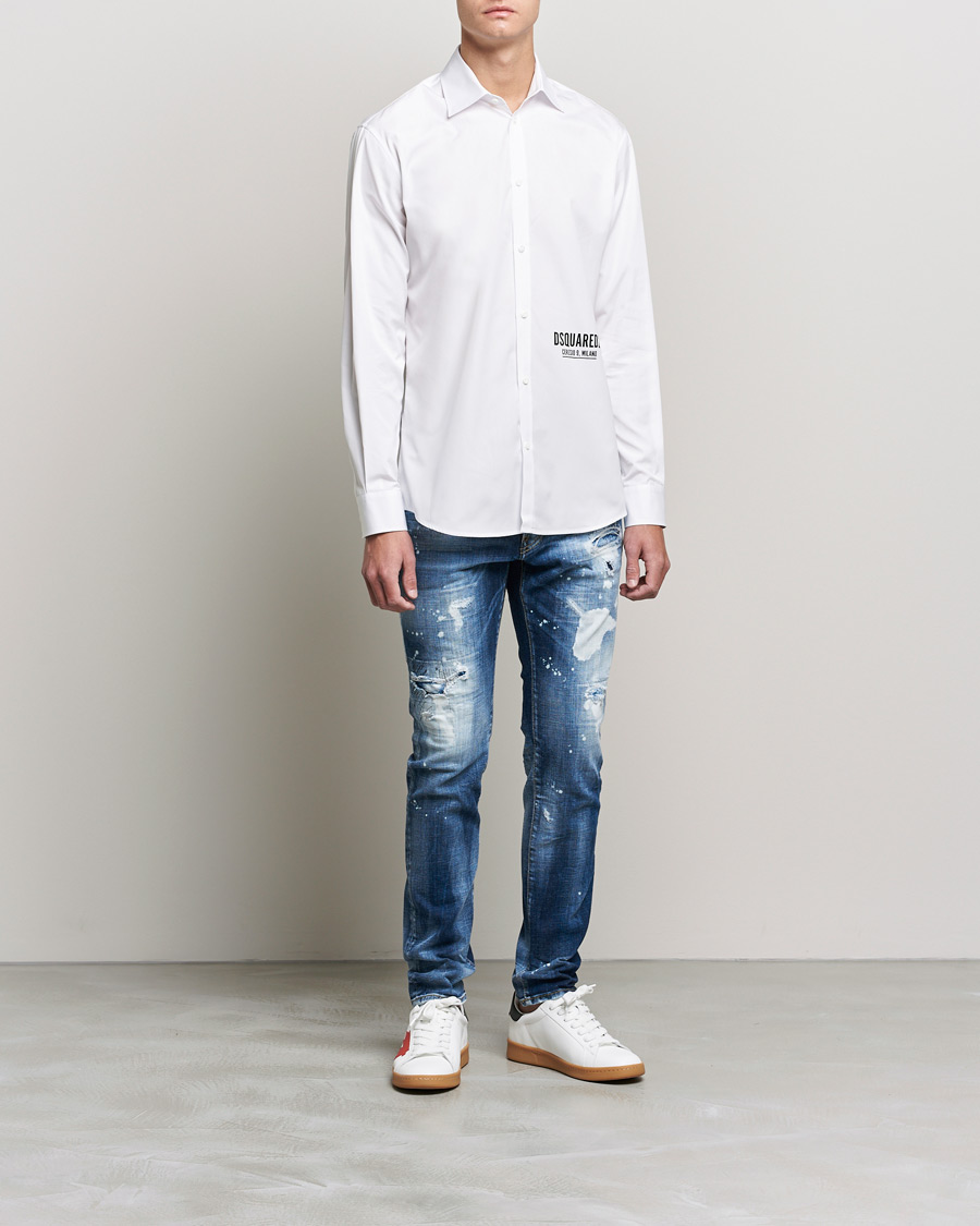Uomini | Camicie | Dsquared2 | Poplin Dress Shirt White