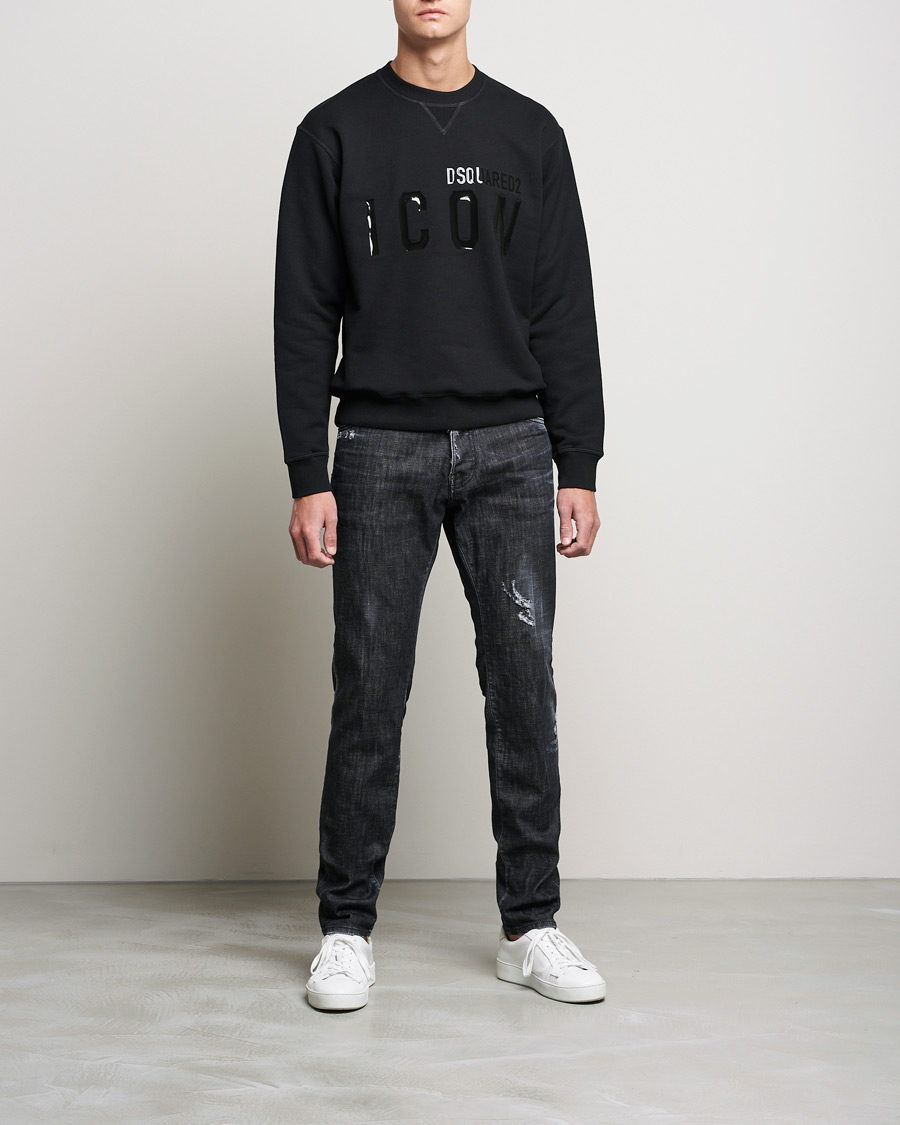 Uomini | Maglieria | Dsquared2 | Icon Tonal Logo Sweatshirt Black