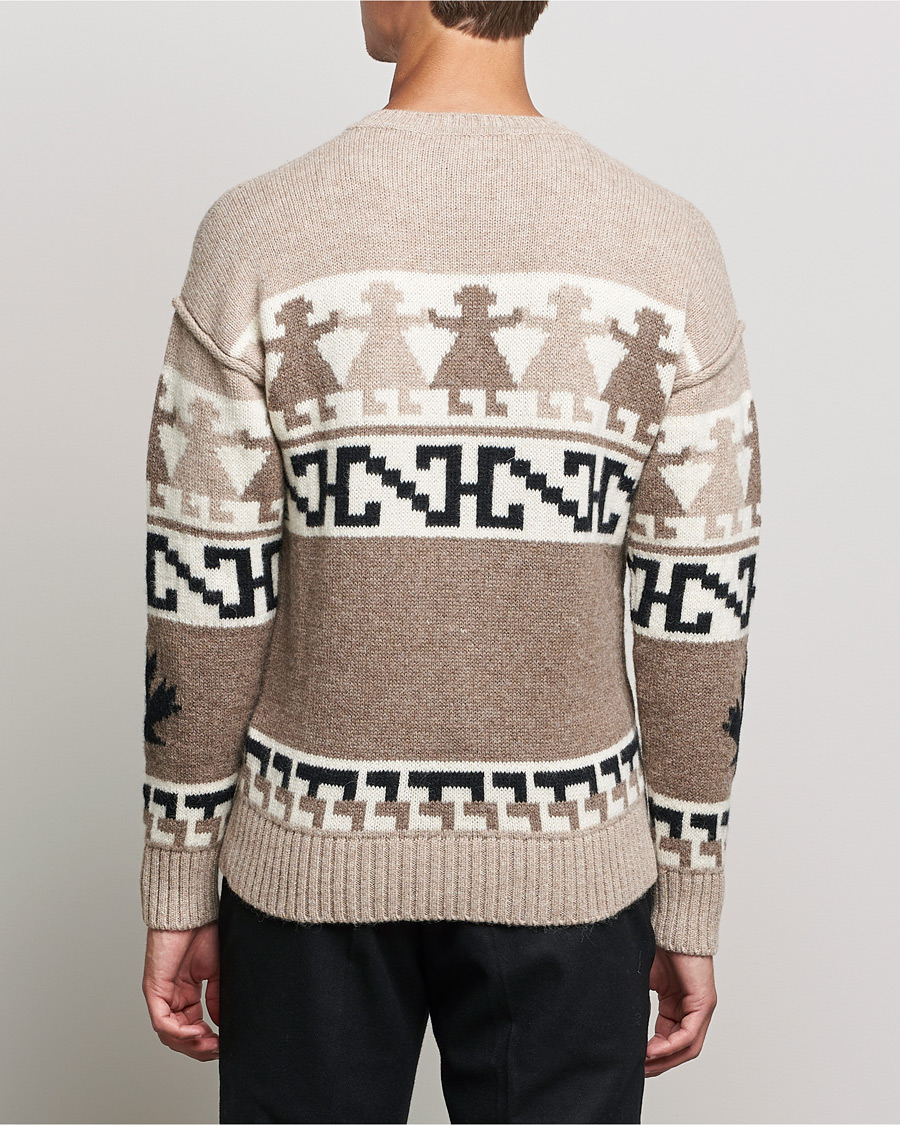 Uomini | Maglieria | Dsquared2 | Llamas Heavy knitted Sweater Beige