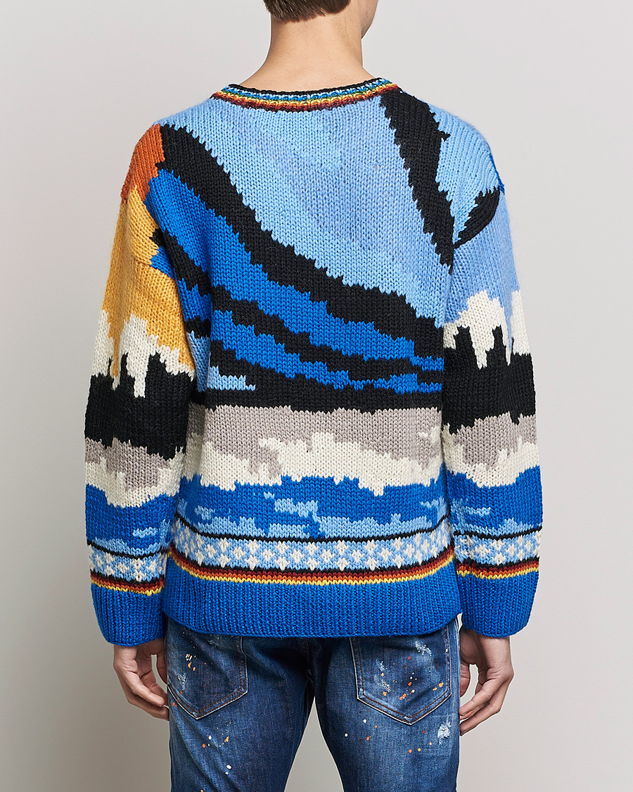 Uomini | Maglieria | Dsquared2 | Bear Dawns Knitted Sweater Blue/White