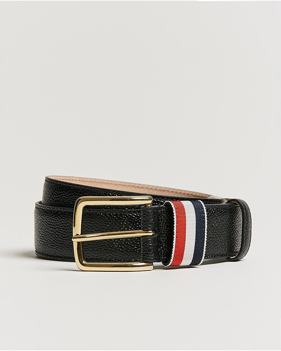 Uomini | Thom Browne Grain Leather Belt Black | Thom Browne | Grain Leather Belt Black