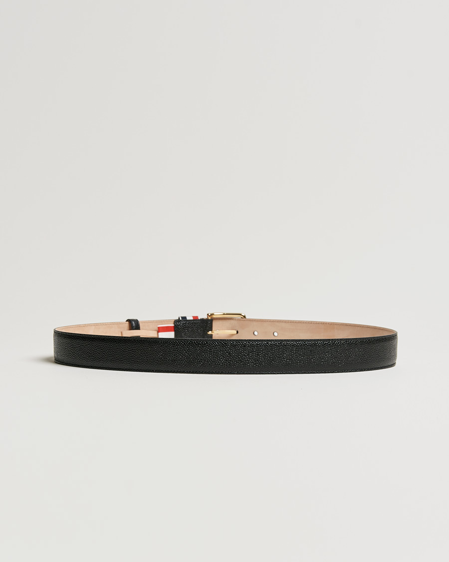 Uomini | Thom Browne Grain Leather Belt Black | Thom Browne | Grain Leather Belt Black