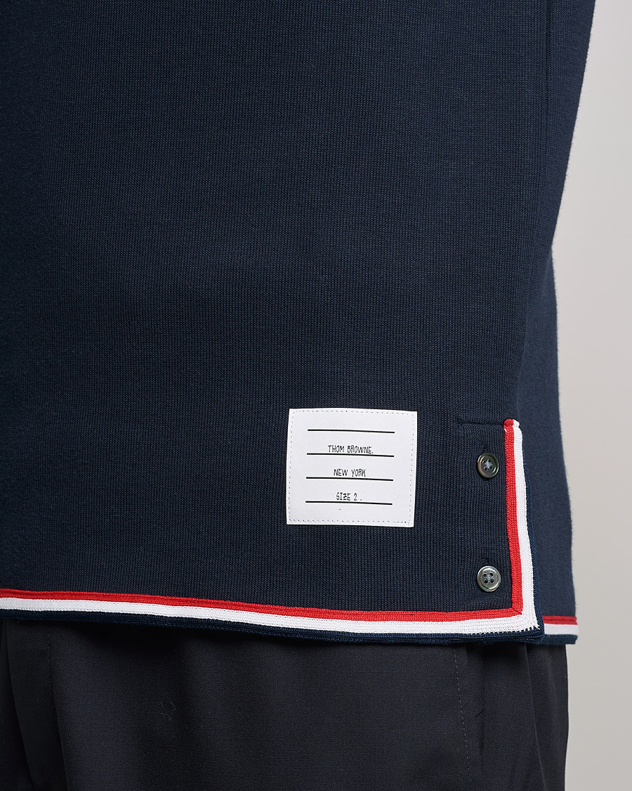 Uomini | T-shirt | Thom Browne | Long Sleeve Interlock T-Shirt Navy