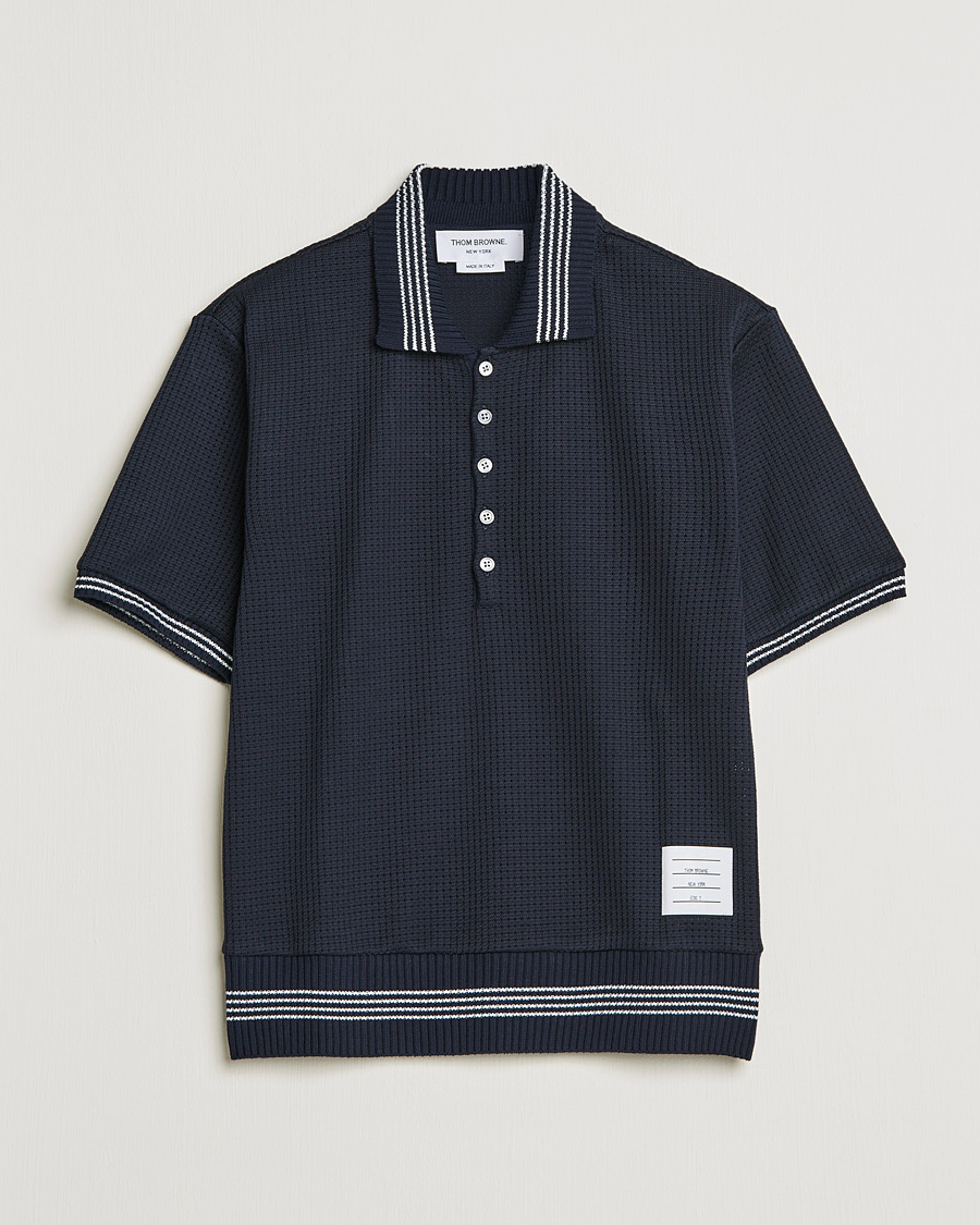 Uomini | Polo | Thom Browne | Rib Cuff Polo Navy