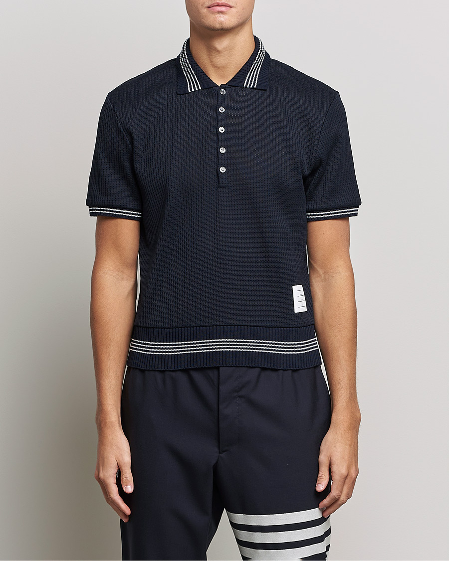 Uomini | Polo | Thom Browne | Rib Cuff Polo Navy