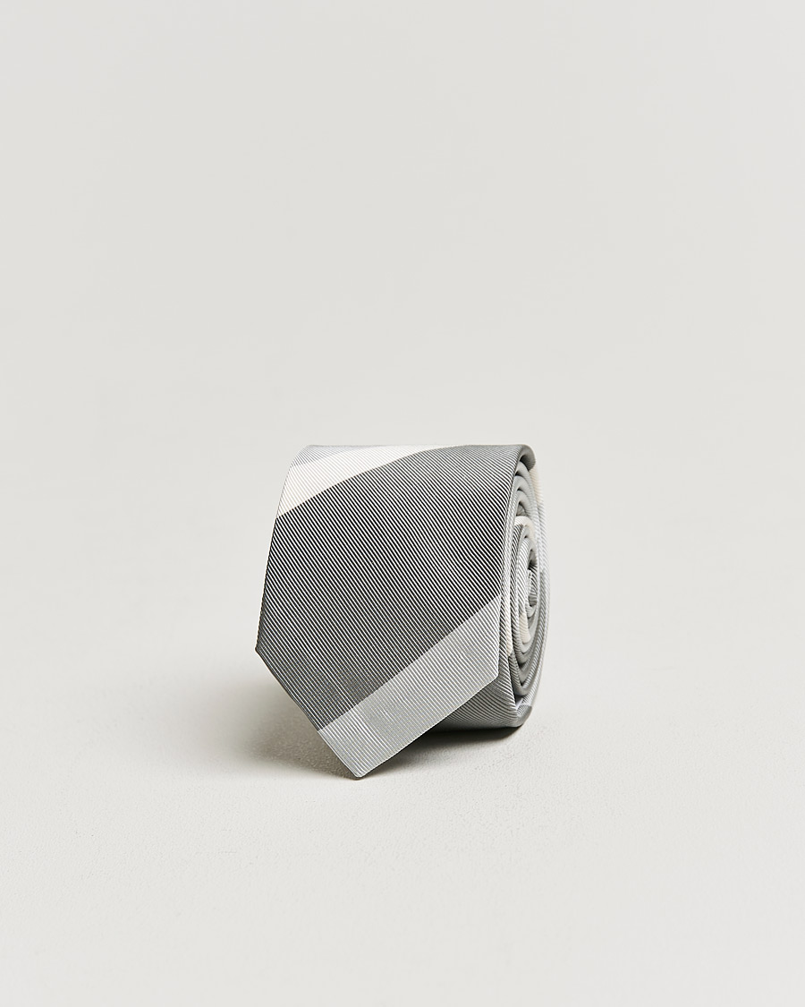 Uomini | Thom Browne Wide Rep Stripe Tie Medium Grey | Thom Browne | Wide Rep Stripe Tie Medium Grey