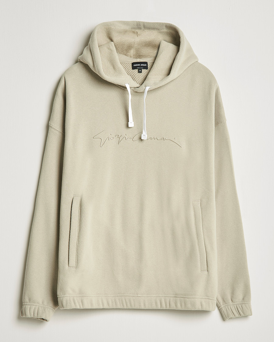 Uomini | Maglieria | Giorgio Armani | Heavy Cotton Hoodie Beige