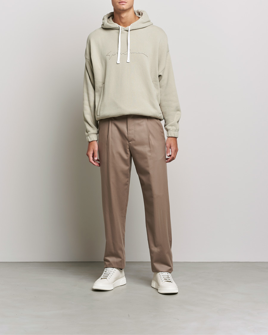 Uomini | Maglieria | Giorgio Armani | Heavy Cotton Hoodie Beige