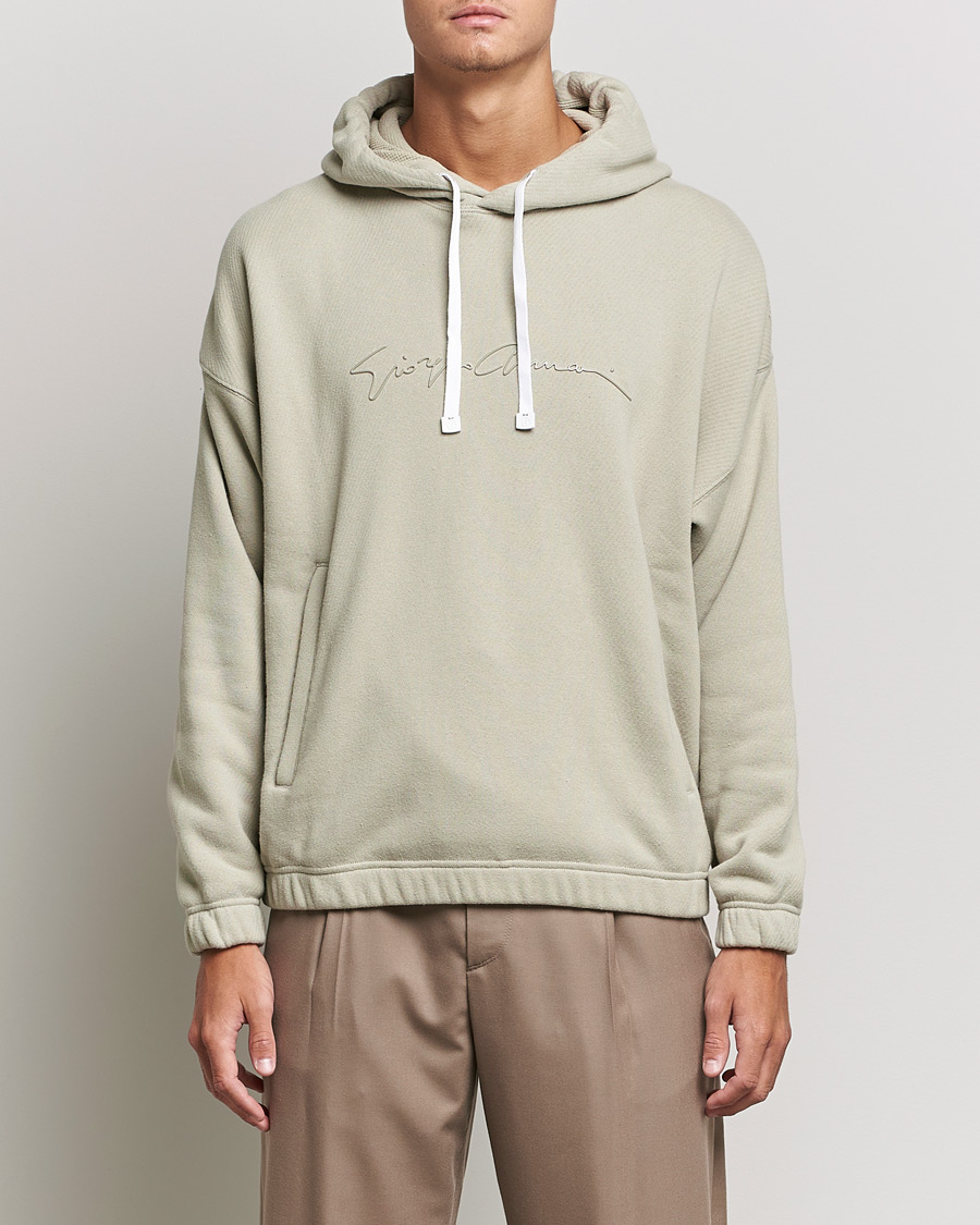Uomini | Maglieria | Giorgio Armani | Heavy Cotton Hoodie Beige