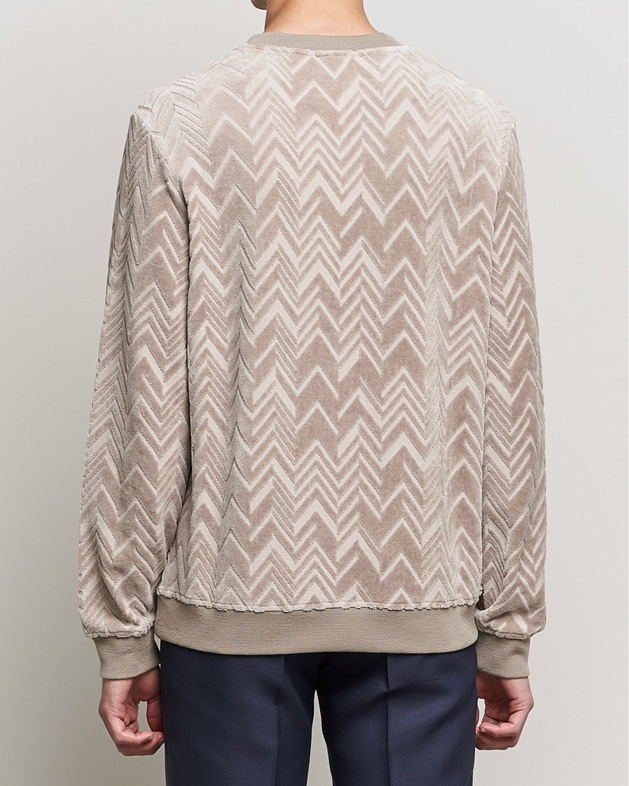 Uomini | Maglieria | Giorgio Armani | Velvet Jersey Chevron Sweater Beige