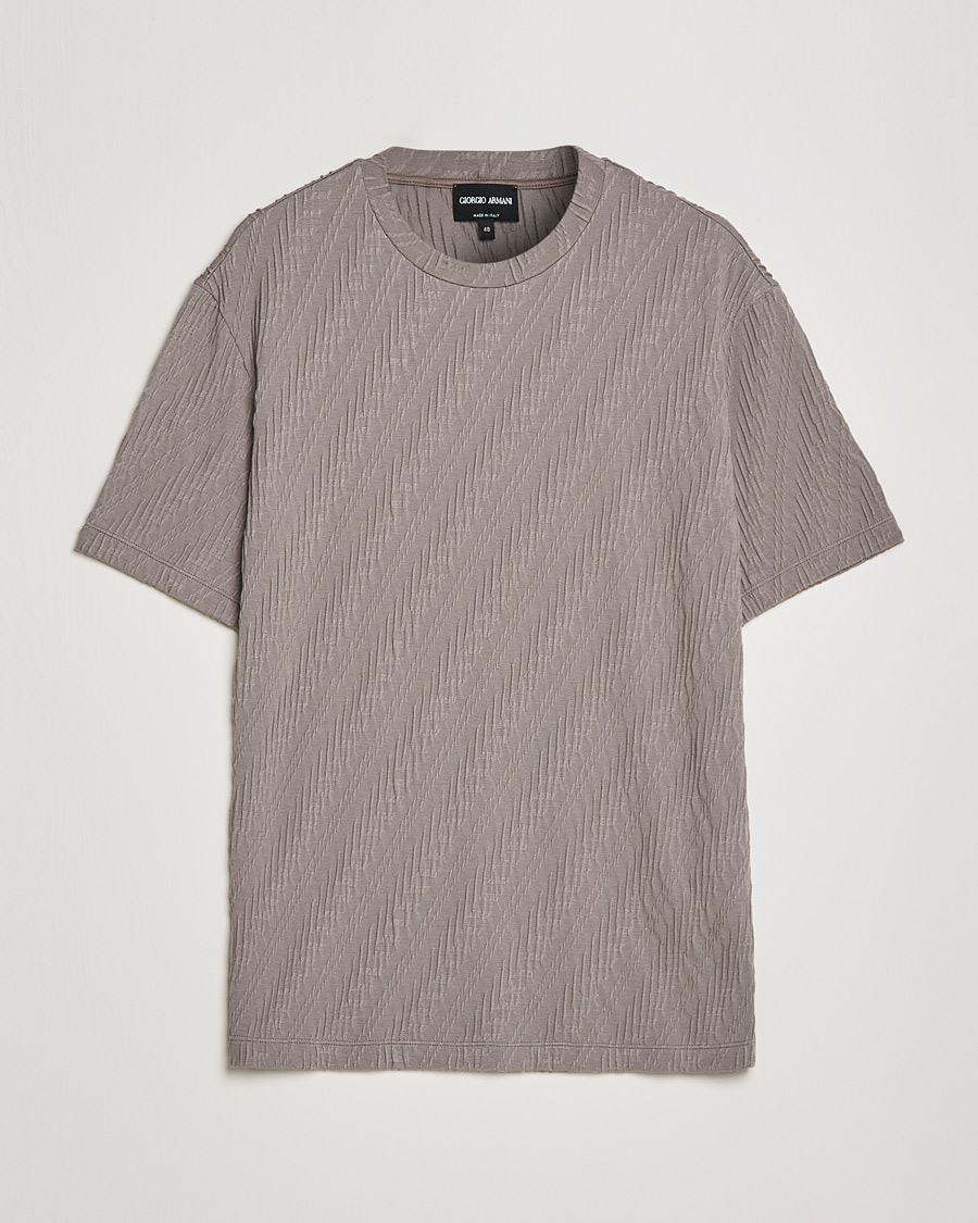 Uomini | T-shirt | Giorgio Armani | Cashmere Blend Chevron T-Shirt Beige