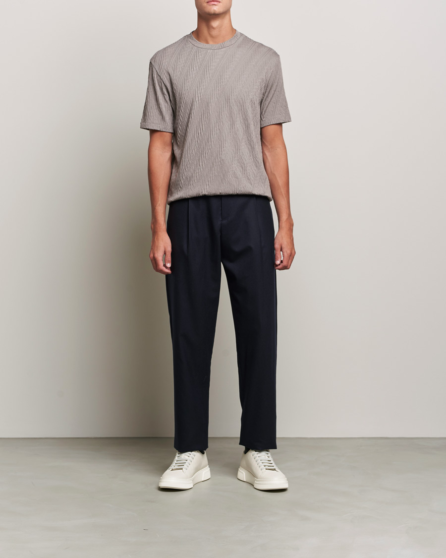 Uomini | T-shirt | Giorgio Armani | Cashmere Blend Chevron T-Shirt Beige