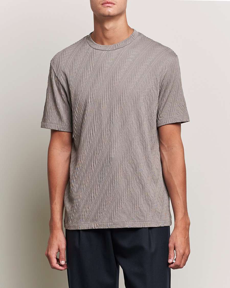 Uomini | T-shirt | Giorgio Armani | Cashmere Blend Chevron T-Shirt Beige