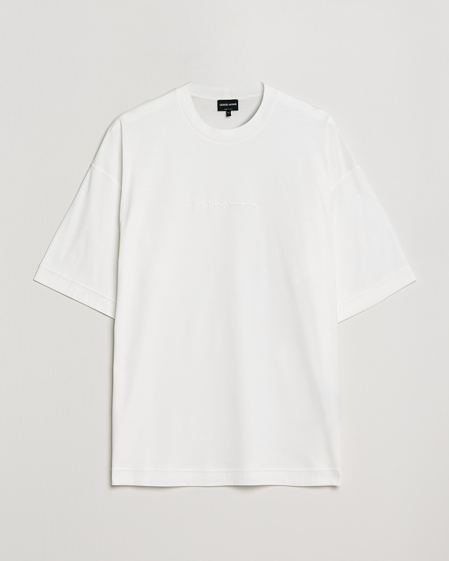 Uomini | T-shirt | Giorgio Armani | Short Sleeve Signature T-Shirt White