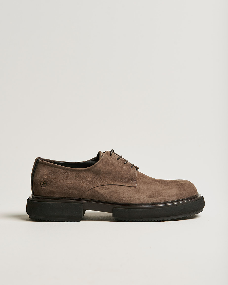 Uomini | Giorgio Armani Plain Derbies Sand Suede | Giorgio Armani | Plain Derbies Sand Suede