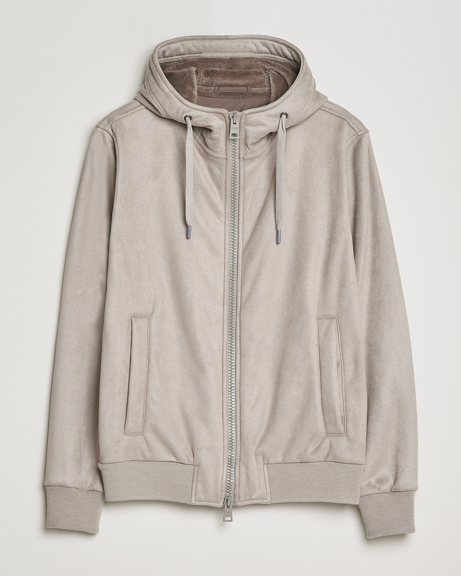 Uomini | Giacche | Herno | Faux Suede Jacket Light Grey