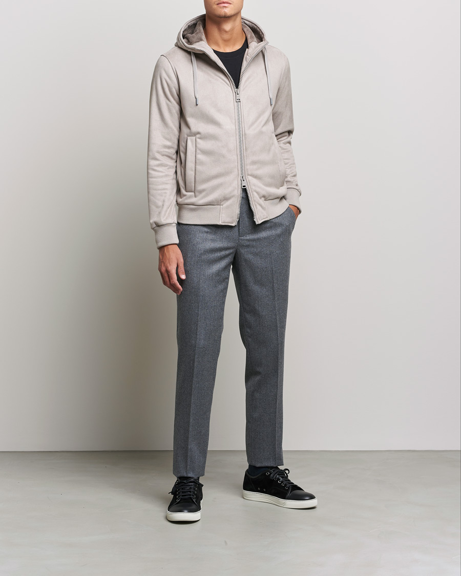 Uomini | Giacche | Herno | Faux Suede Jacket Light Grey