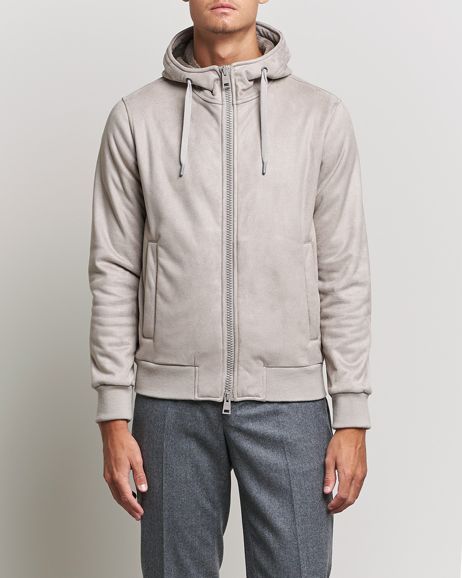 Uomini | Giacche | Herno | Faux Suede Jacket Light Grey