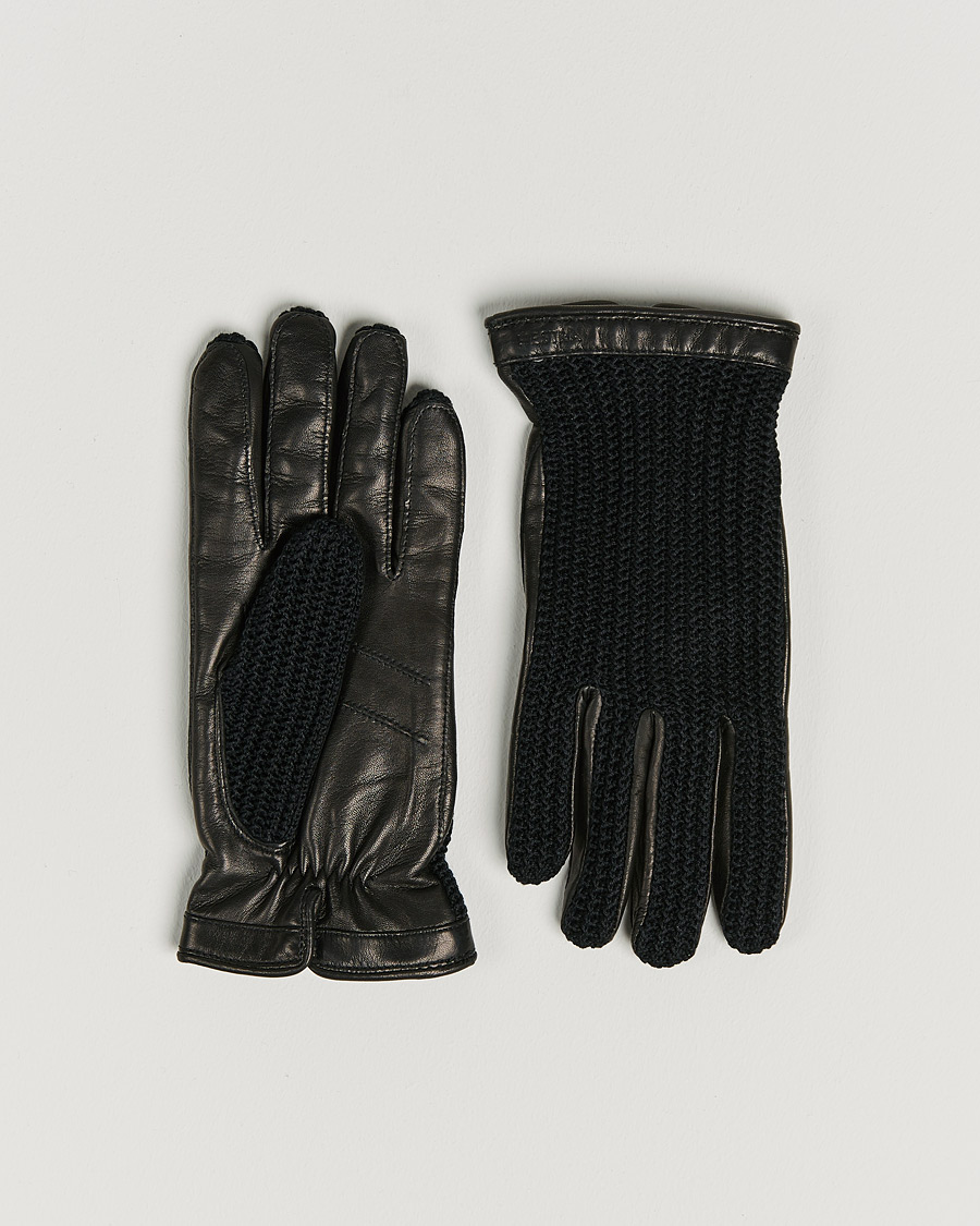 Uomini | Guanti | Hestra | Adam Crochet Wool Lined Glove Black