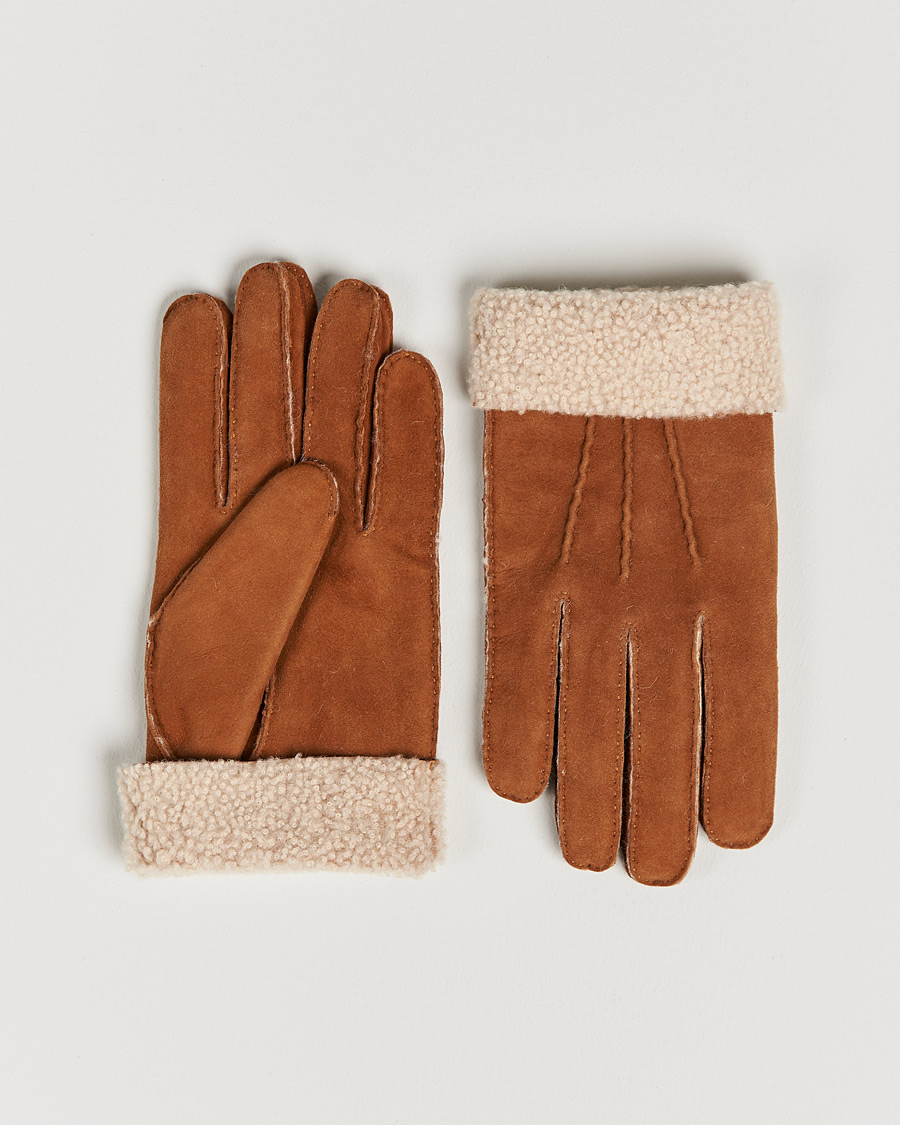 Uomini | Guanti | Hestra | Bernard Lambskin Suede Glove Cognac