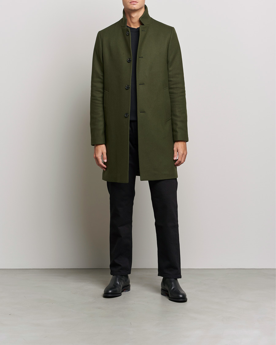 Uomini | Giacche | J.Lindeberg | Holger 2.0 Melton Coat Forest Green