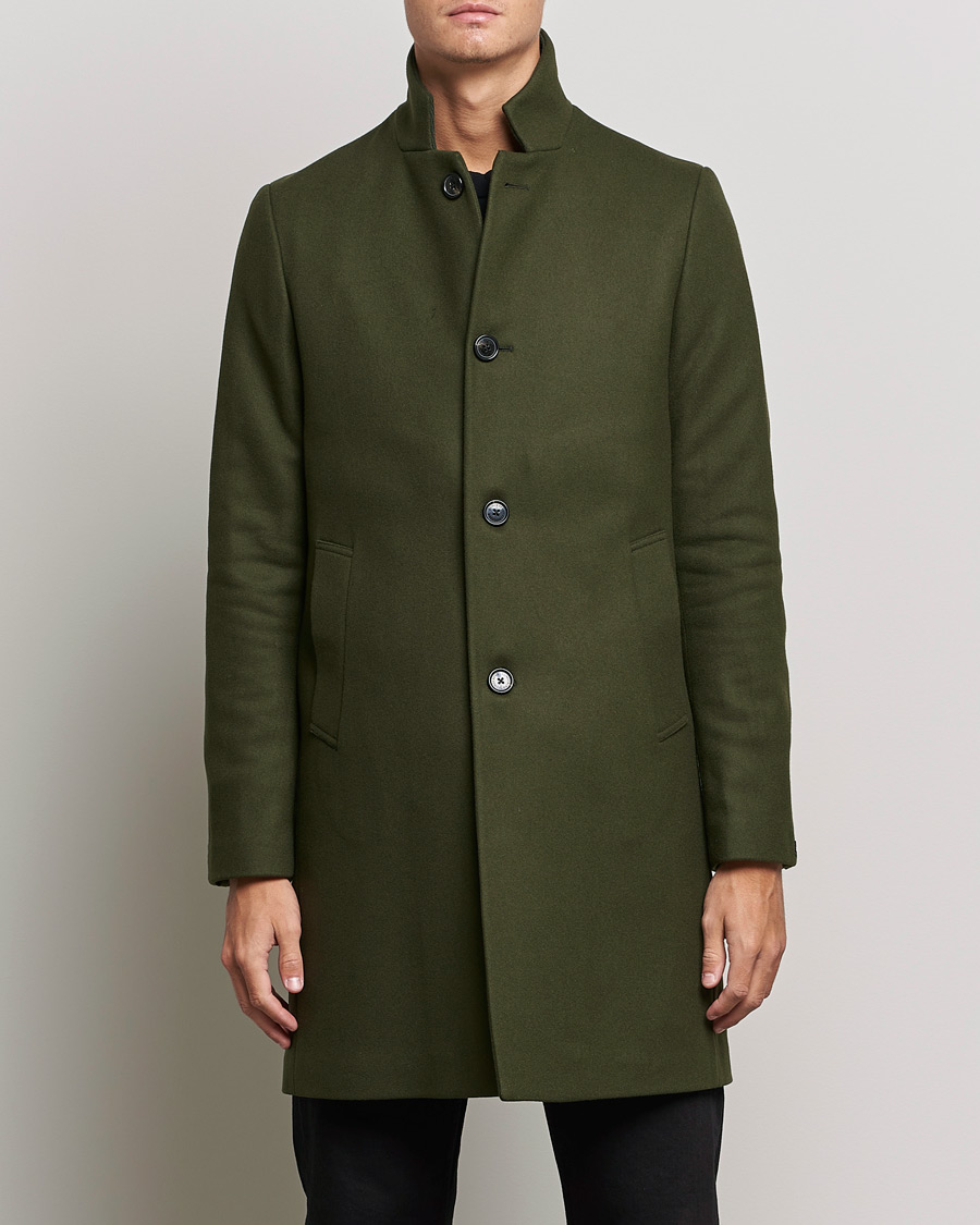 Uomini | Giacche | J.Lindeberg | Holger 2.0 Melton Coat Forest Green